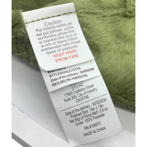 Plush Green Horse Baby Security Blanket 13x11 DTU Inc Soft Cozy Infants - Picture 3 of 7